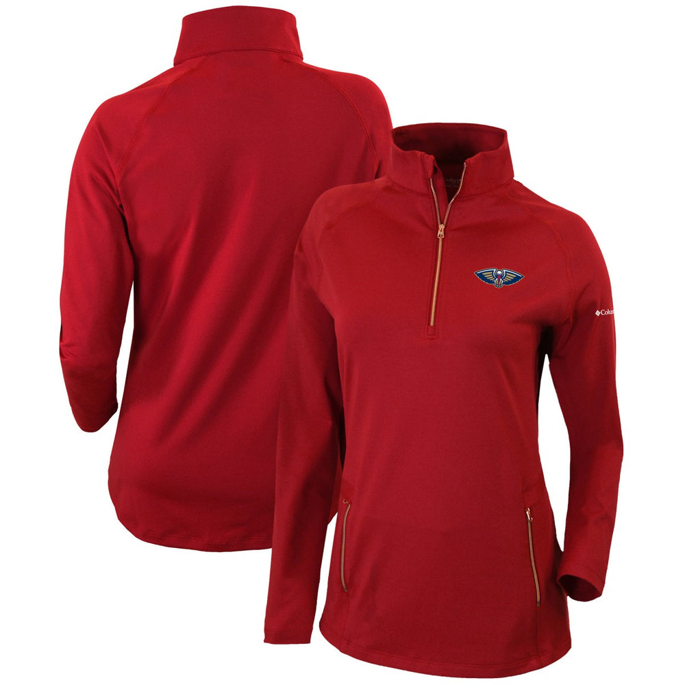 Red New Orleans Pelicans Women's Omni-Wick Outward Nine Quarter-Zip Pullover Top | NBA
