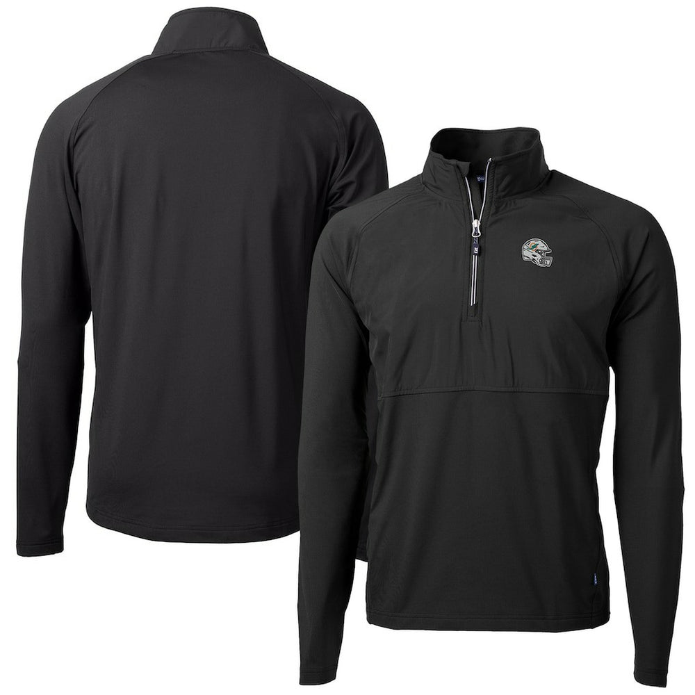 Miami Dolphins Cutter & Buck Helmet Adapt Eco Knit Hybrid Recycled Quarter-Zip Pullover Top | NFL Hot