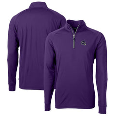 Minnesota Vikings Cutter & Buck Helmet Adapt Eco Knit Stretch Recycled Quarter-Zip Pullover Top | NFL Discount
