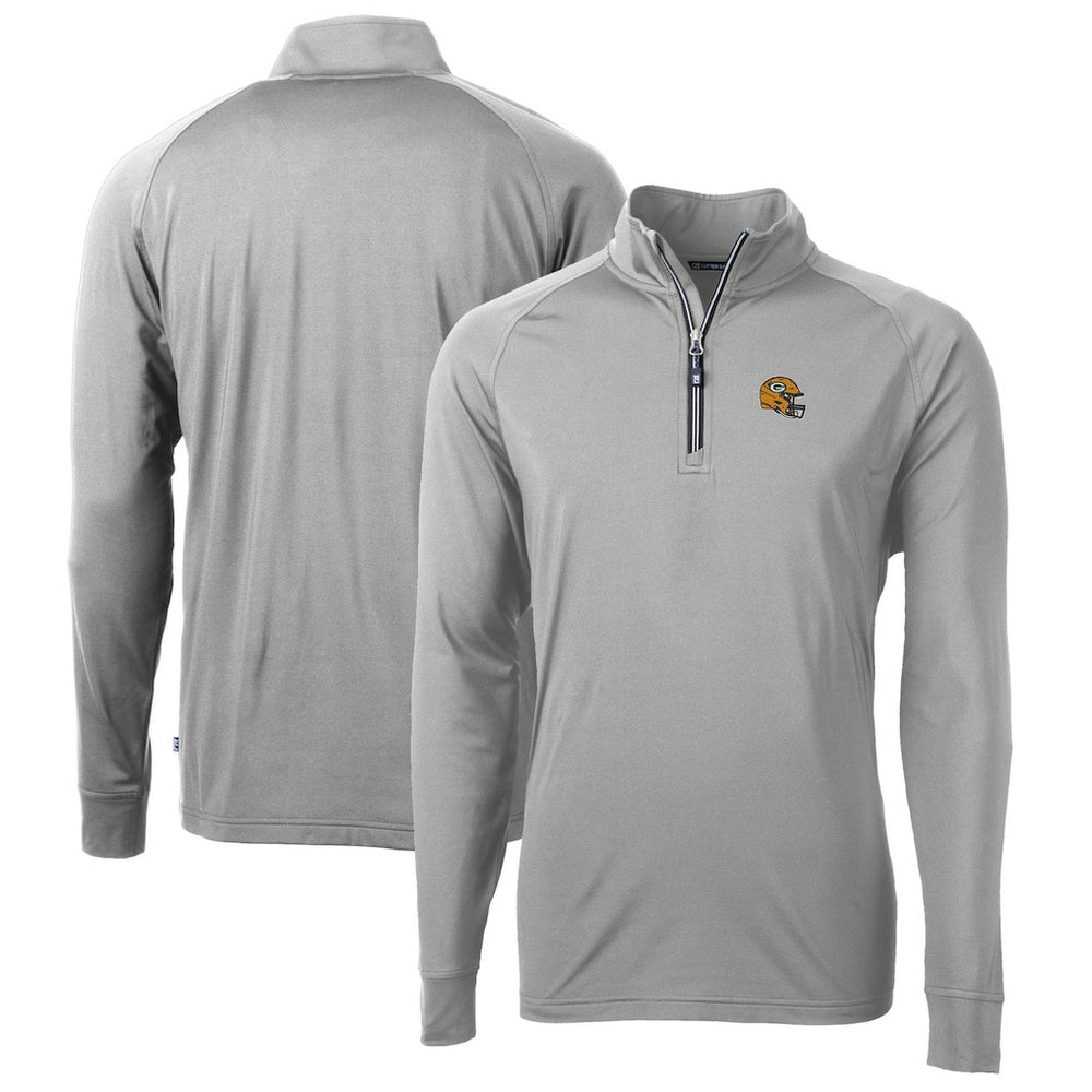 Green Bay Packers Cutter & Buck Helmet Adapt Eco Knit Stretch Recycled Quarter-Zip Pullover Top | NFL Outlet