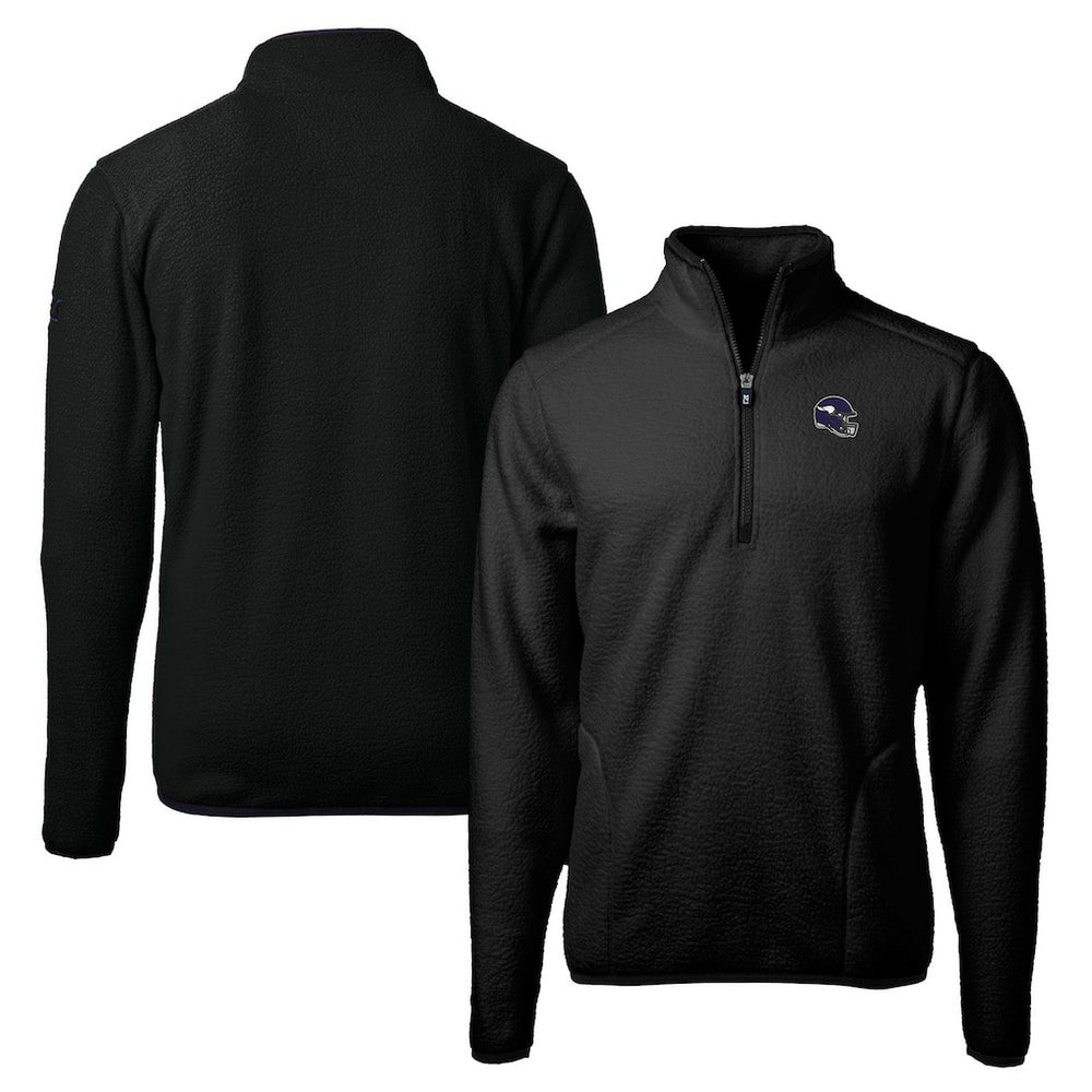 Minnesota Vikings Cutter & Buck Helmet Cascade Eco Sherpa Fleece Quarter-Zip Pullover Jacket | NFL Hot