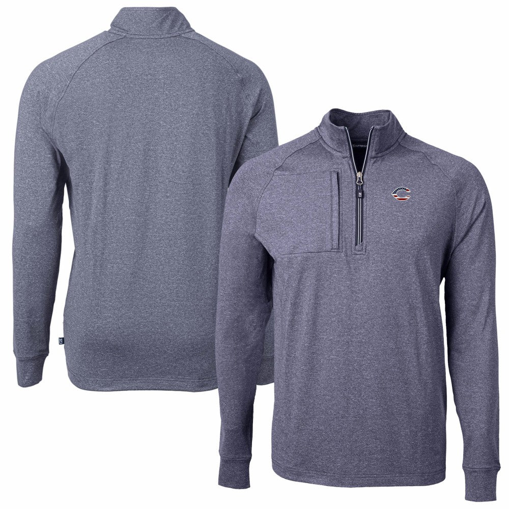 Cincinnati Reds Cutter & Buck Americana Logo Big & Tall Adapt Eco Knit Stretch Recycled Quarter-Zip Pullover Top - MLB Pullover