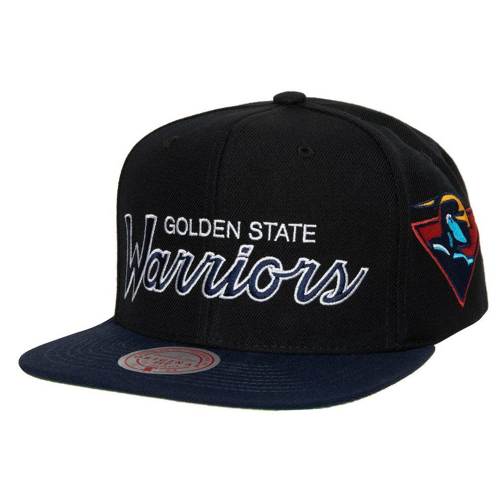 Black Golden State Warriors Hardwood Classics MVP Team Script 2.0 Snapback Hat sale | NBA