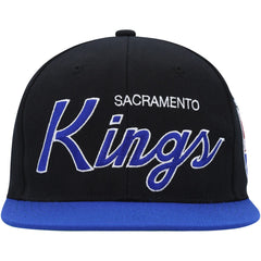 Black Sacramento Kings Hardwood Classics MVP Team Script 2.0 Snapback Hat | NBA