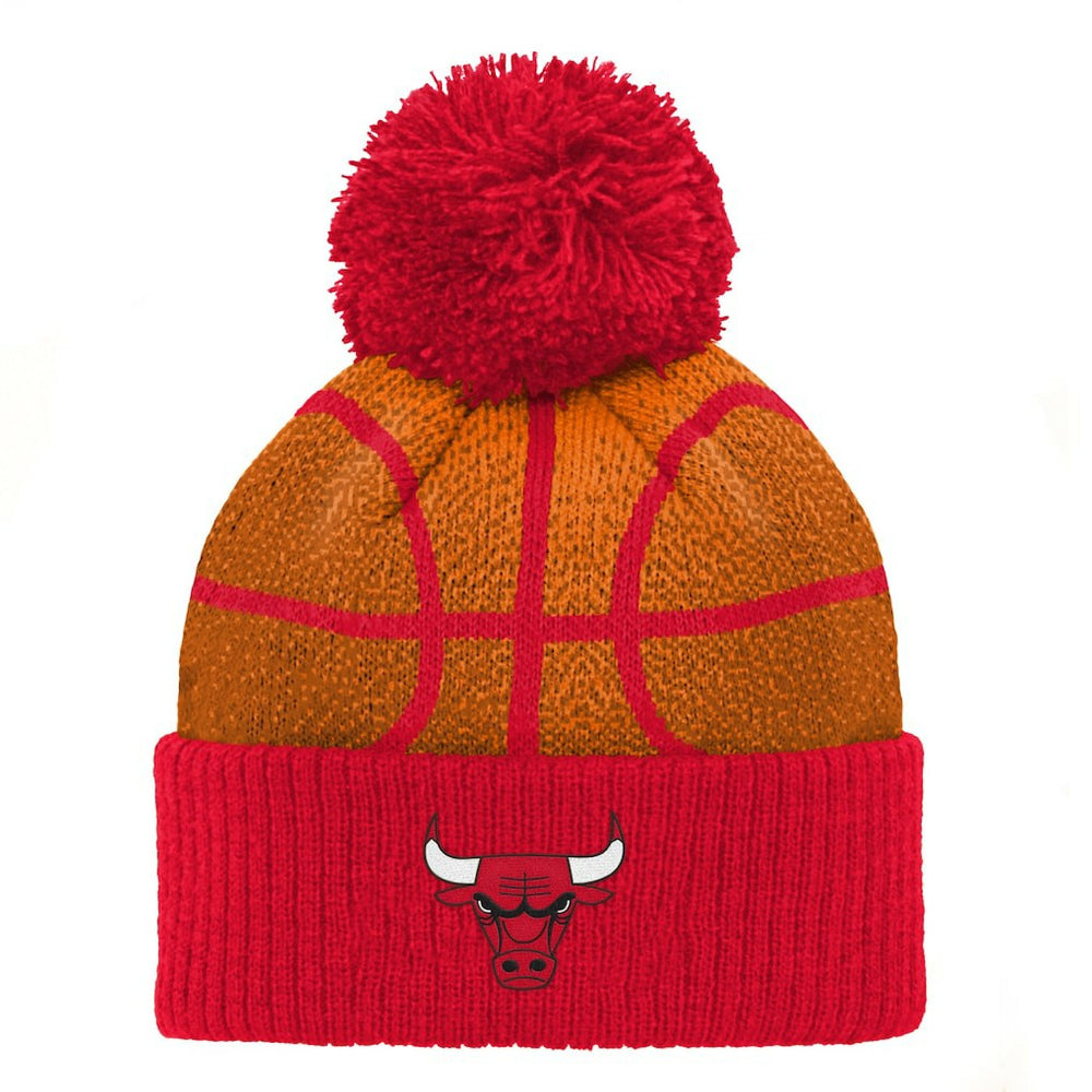 Red Chicago Bulls Preschool Basketball Head Cuffed Knit Hat with Pom | NBA