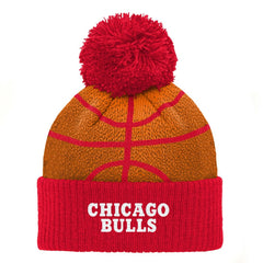Red Chicago Bulls Preschool Basketball Head Cuffed Knit Hat with Pom | NBA