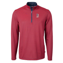 Boston Red Sox Cutter & Buck Americana Logo Virtue Eco Pique Stripe Recycled Quarter-Zip Pullover Top - MLB Pullover