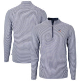 New York Yankees Cutter & Buck Americana Logo Virtue Eco Pique Stripe Recycled Quarter-Zip Pullover Top - MLB Pullover