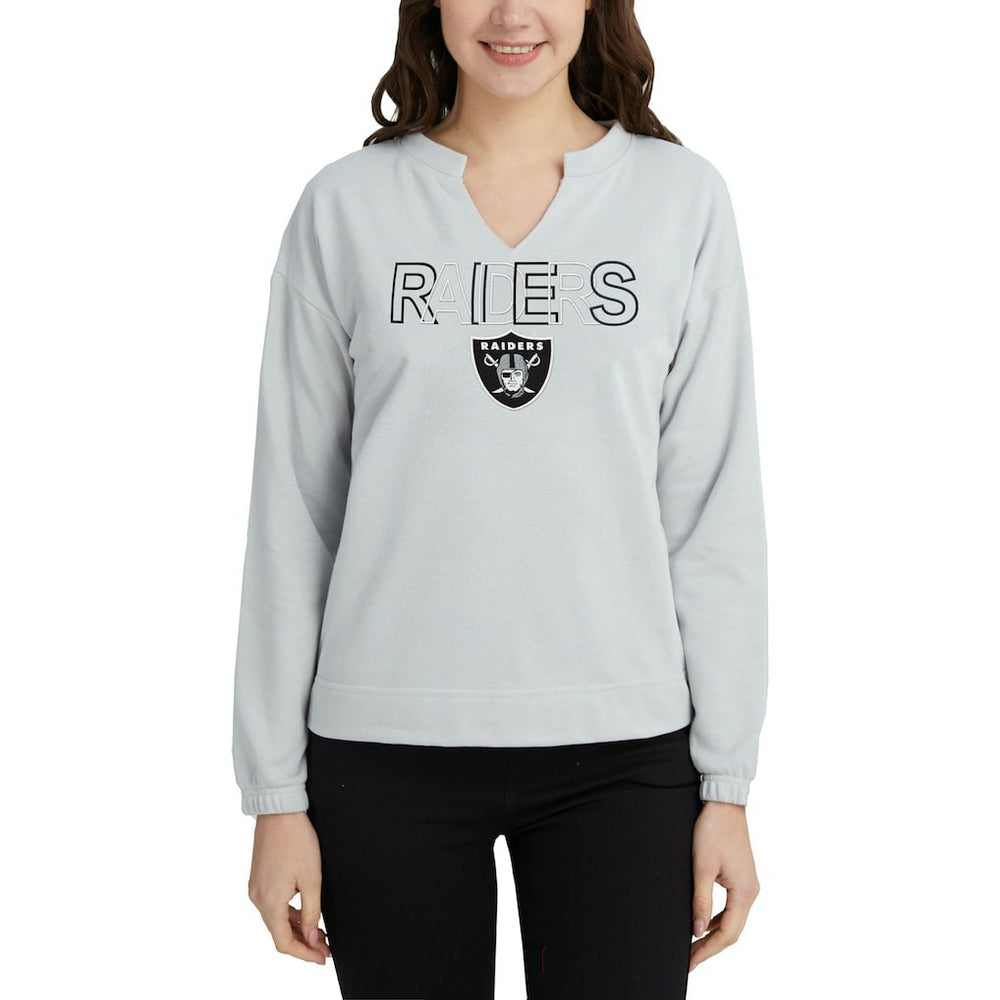 Las Vegas Raiders Concepts Sport Women's Sunray Notch Neck Long Sleeve Top | NFL Near me