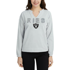 Las Vegas Raiders Concepts Sport Women's Sunray Notch Neck Long Sleeve Top | NFL Near me