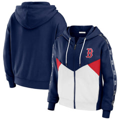 Boston Red Sox WEAR by Erin Andrews Women's Color Block Full-Zip Hoodie - MLB Hoodies