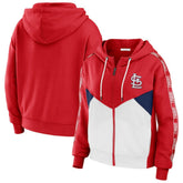 St. Louis Cardinals WEAR by Erin Andrews Women's Color Block Full-Zip Hoodie - MLB Hoodies