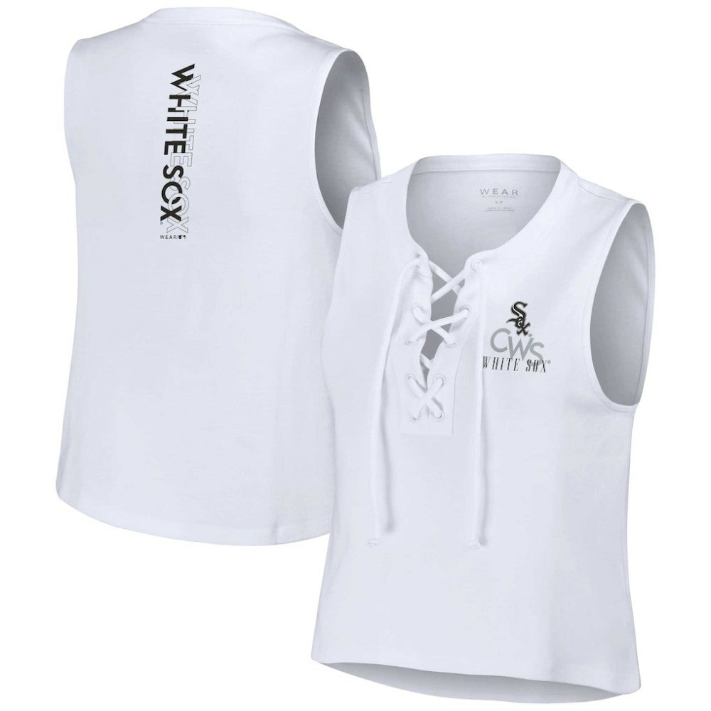 Chicago White Sox WEAR by Erin Andrews Women's Lace-Up Tank Top - MLB Tanks