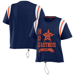 Houston Astros WEAR by Erin Andrews Women's Cinched Colorblock T-Shirt - MLB T-shirts