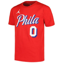 Red Tyrese Maxey Philadelphia 76ers Jordan Brand Youth Name & Number Statement T-Shirt | NBA