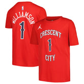 Red Zion Williamson New Orleans Pelicans Jordan Brand Youth Name & Number Statement T-Shirt | NBA