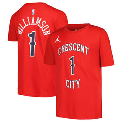 Red Zion Williamson New Orleans Pelicans Jordan Brand Youth Name & Number Statement T-Shirt | NBA