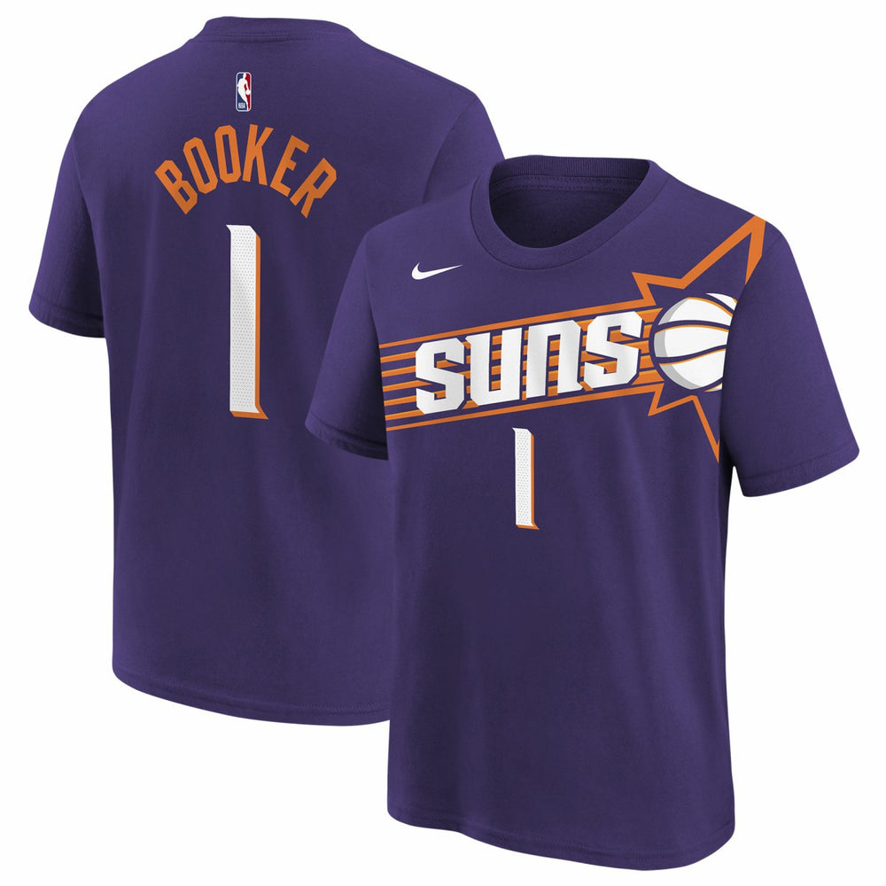 Purple Devin Booker Phoenix Suns Youth Icon Name & Number T-Shirt | NBA