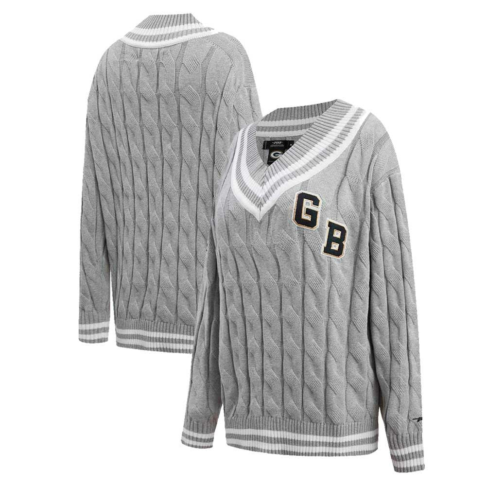 Green Bay Packers Pro Standard Women's Prep V-Neck Pullover Sweater | NFL Hot
