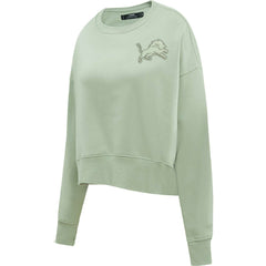 Detroit Lions Pro Standard Women's Oversized Cropped Neutral Pullover Sweatshirt | NFL Outlet