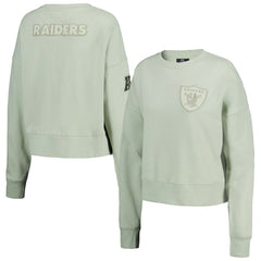 Las Vegas Raiders Pro Standard Women's Oversized Cropped Neutral Pullover Sweatshirt | NFL On sale