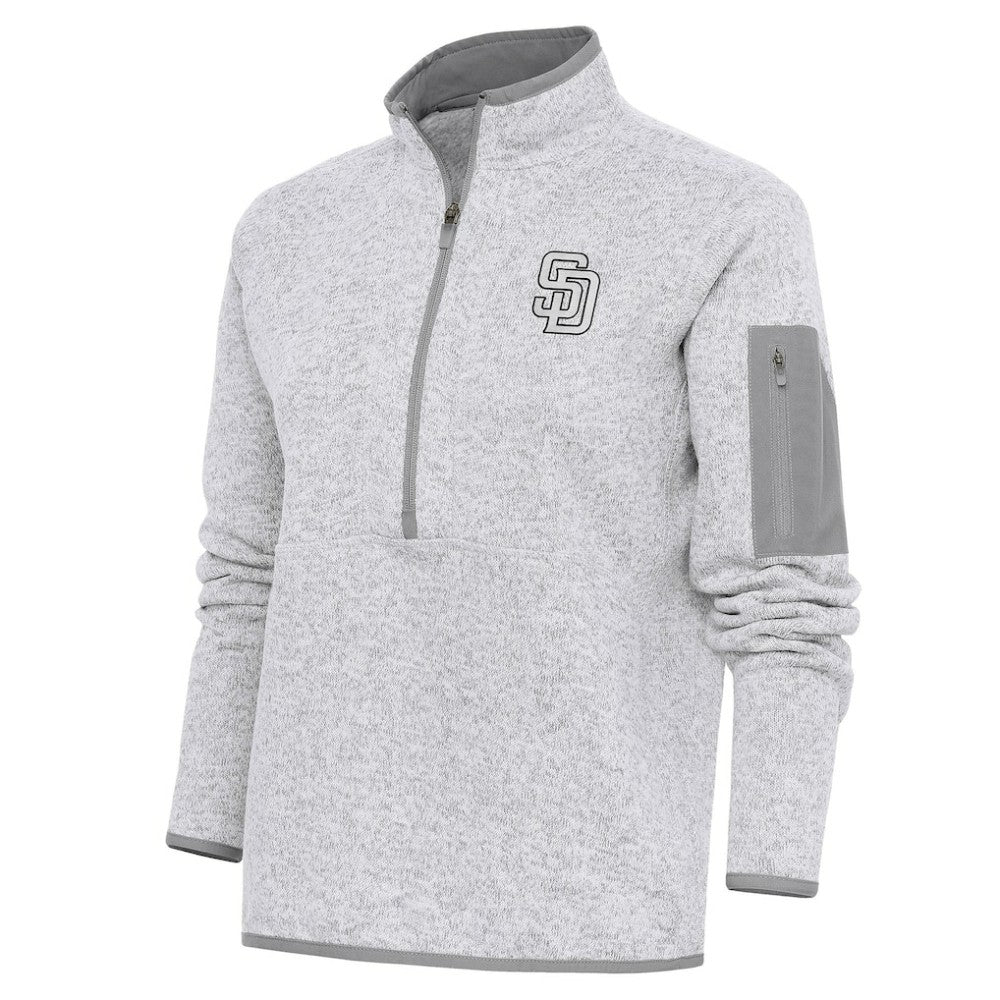 San Diego Padres Antigua Women's Brushed Metallic Fortune Half-Zip Pullover Jacket - MLB Jackets