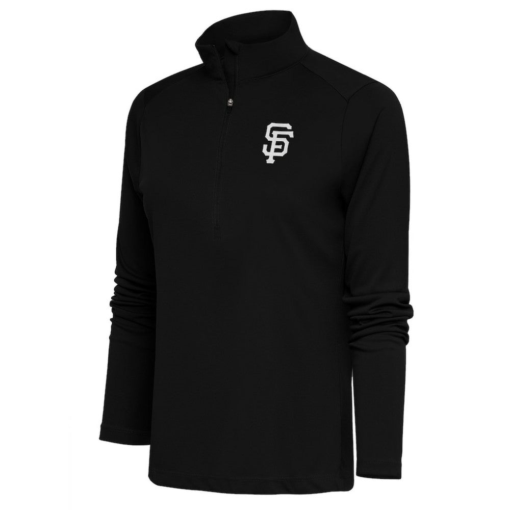 San Francisco Giants Antigua Women's Brushed Metallic Tribute Half-Zip Pullover Top - MLB Pullover