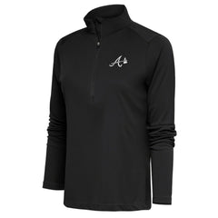 Atlanta Braves Antigua Women's Brushed Metallic Tribute Half-Zip Pullover Top - MLB Pullover