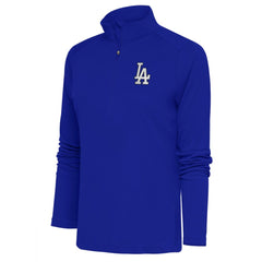 Los Angeles Dodgers Antigua Women's Brushed Metallic Tribute Half-Zip Pullover Top - MLB Pullover