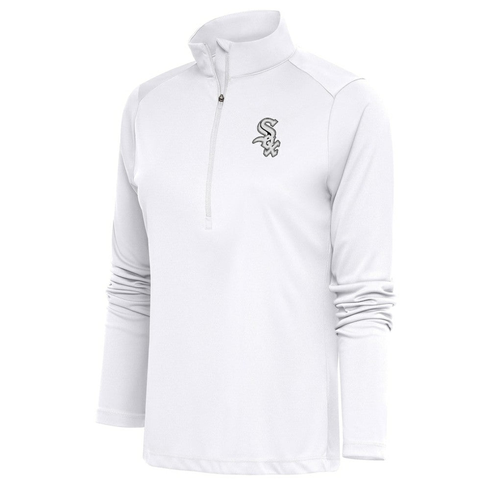 Chicago White Sox Antigua Women's Brushed Metallic Tribute Half-Zip Pullover Top - MLB Pullover