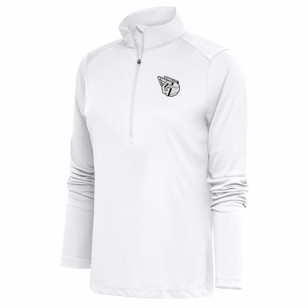 Cleveland Guardians Antigua Women's Brushed Metallic Tribute Half-Zip Pullover Top - MLB Pullover