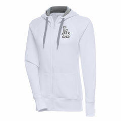 Los Angeles Dodgers Antigua Women's Brushed Metallic Victory Full-Zip Hoodie - MLB Hoodies