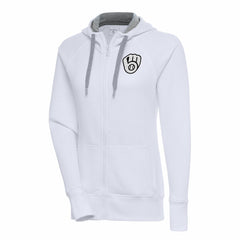 Milwaukee Brewers Antigua Women's Brushed Metallic Victory Full-Zip Hoodie - MLB Hoodies