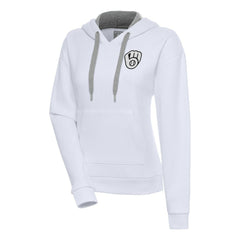 Milwaukee Brewers Antigua Women's Brushed Metallic Victory Pullover Hoodie - MLB Hoodies