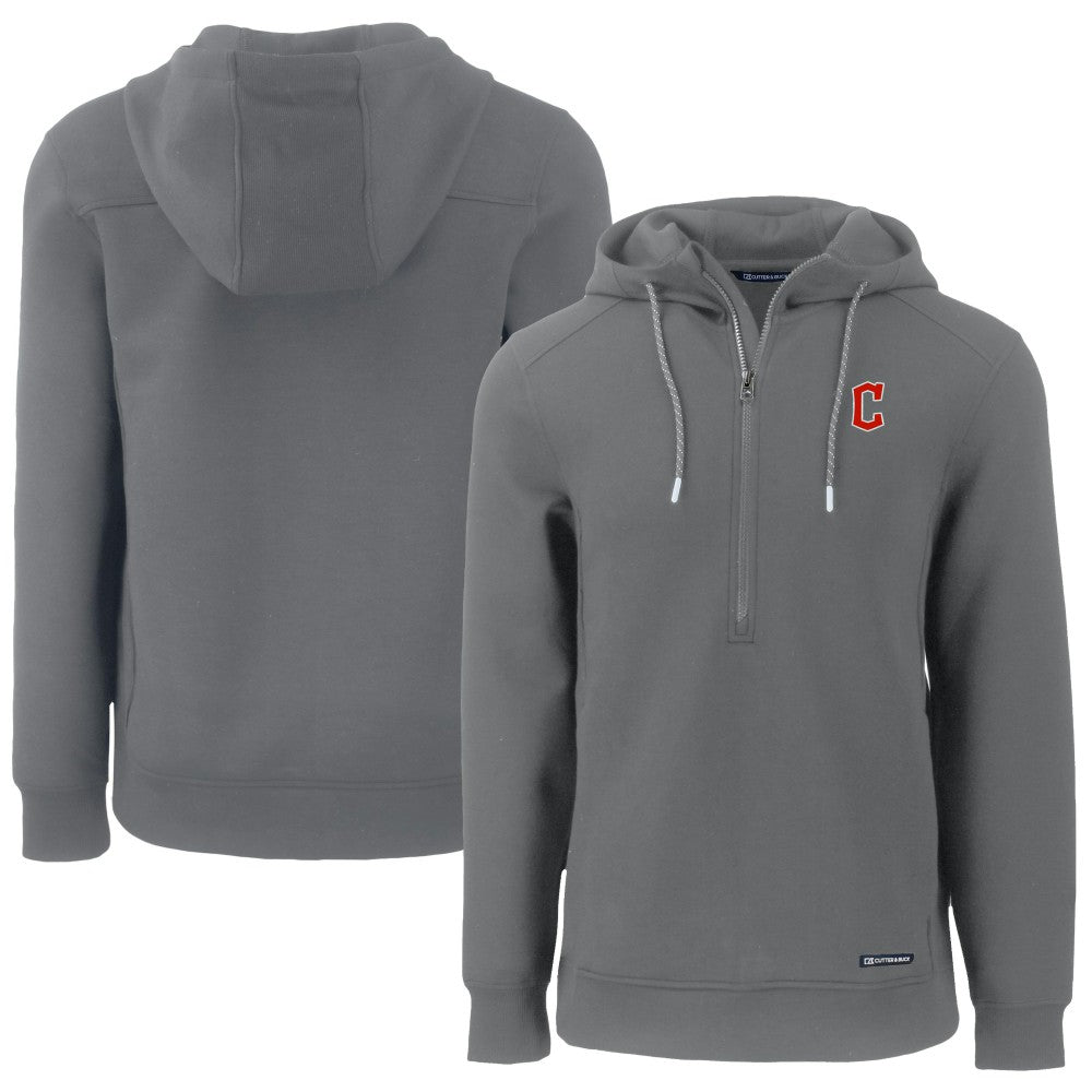 Cleveland Guardians Cutter & Buck Roam Eco Half-Zip Recycled Pullover Hoodie - MLB Hoodies
