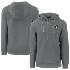 Milwaukee Brewers Cutter & Buck Roam Eco Half-Zip Recycled Pullover Hoodie - MLB Hoodies
