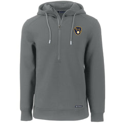 Milwaukee Brewers Cutter & Buck Roam Eco Half-Zip Recycled Pullover Hoodie - MLB Hoodies