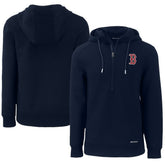 Boston Red Sox Cutter & Buck Roam Eco Half-Zip Recycled Pullover Hoodie - MLB Hoodies