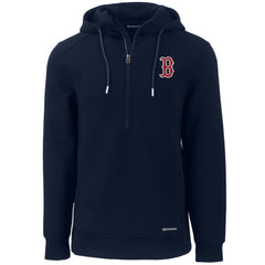 Boston Red Sox Cutter & Buck Roam Eco Half-Zip Recycled Pullover Hoodie - MLB Hoodies