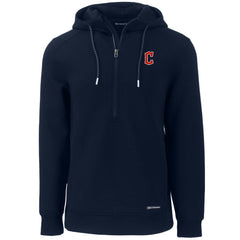 Cleveland Guardians Cutter & Buck Roam Eco Half-Zip Recycled Pullover Hoodie - MLB Hoodies
