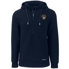 Milwaukee Brewers Cutter & Buck Roam Eco Half-Zip Recycled Pullover Hoodie - MLB Hoodies
