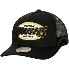 Boston Bruins Mitchell & Ness Team Seal Trucker Snapback Hat - NHL Hats