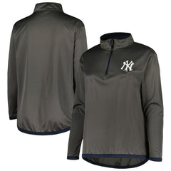 New York Yankees Profile Women's Plus Size Quarter-Zip Jacket - MLB Jackets