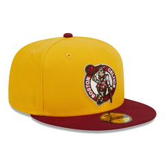 Yellow/Red Boston Celtics Fall Leaves 2-Tone 59FIFTY Fitted Hat | NBA
