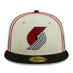 Cream/Black Portland Trail Blazers Piping 2-Tone 59FIFTY Fitted Hat | NBA