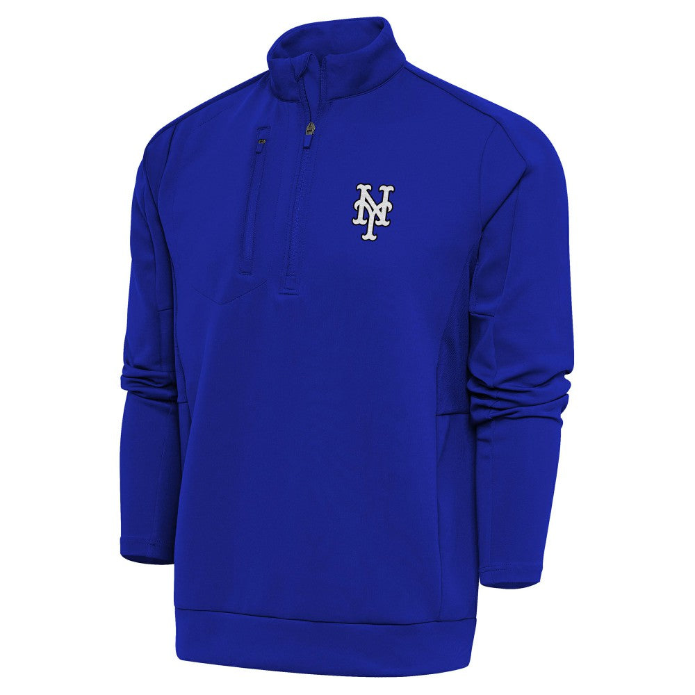 New York Mets Antigua Metallic Generation Quarter-Zip Pullover Top - MLB Pullover