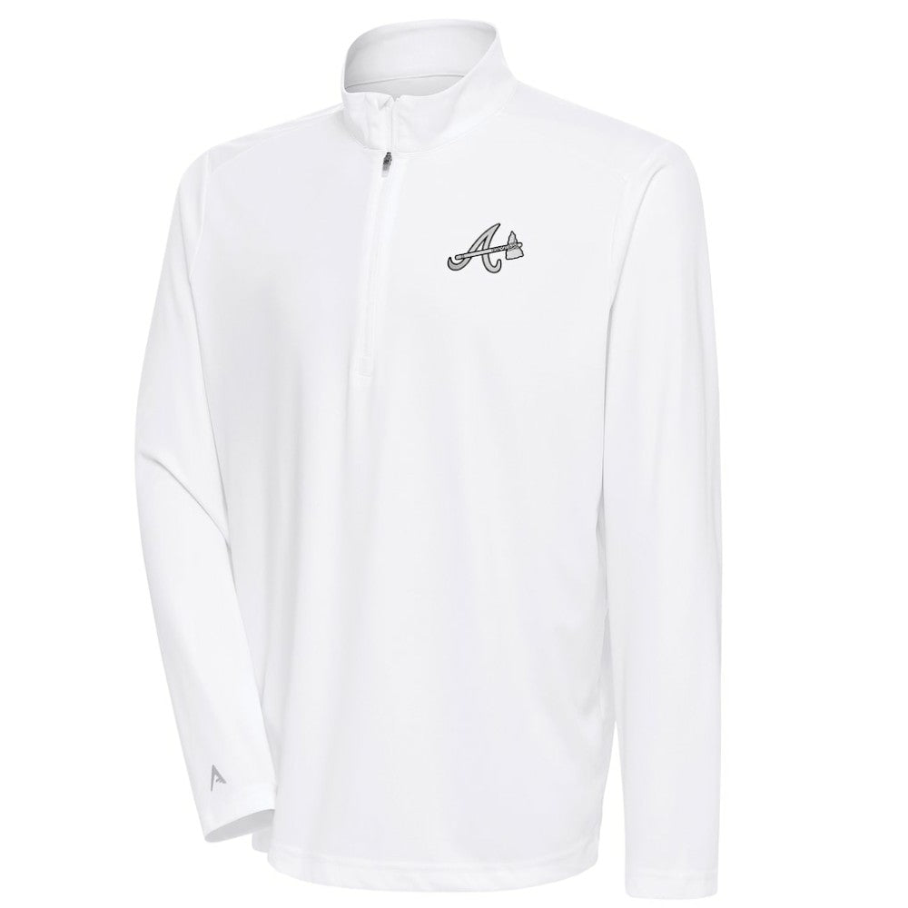 Atlanta Braves Antigua Metallic Tribute Quarter-Zip Top - MLB Tops