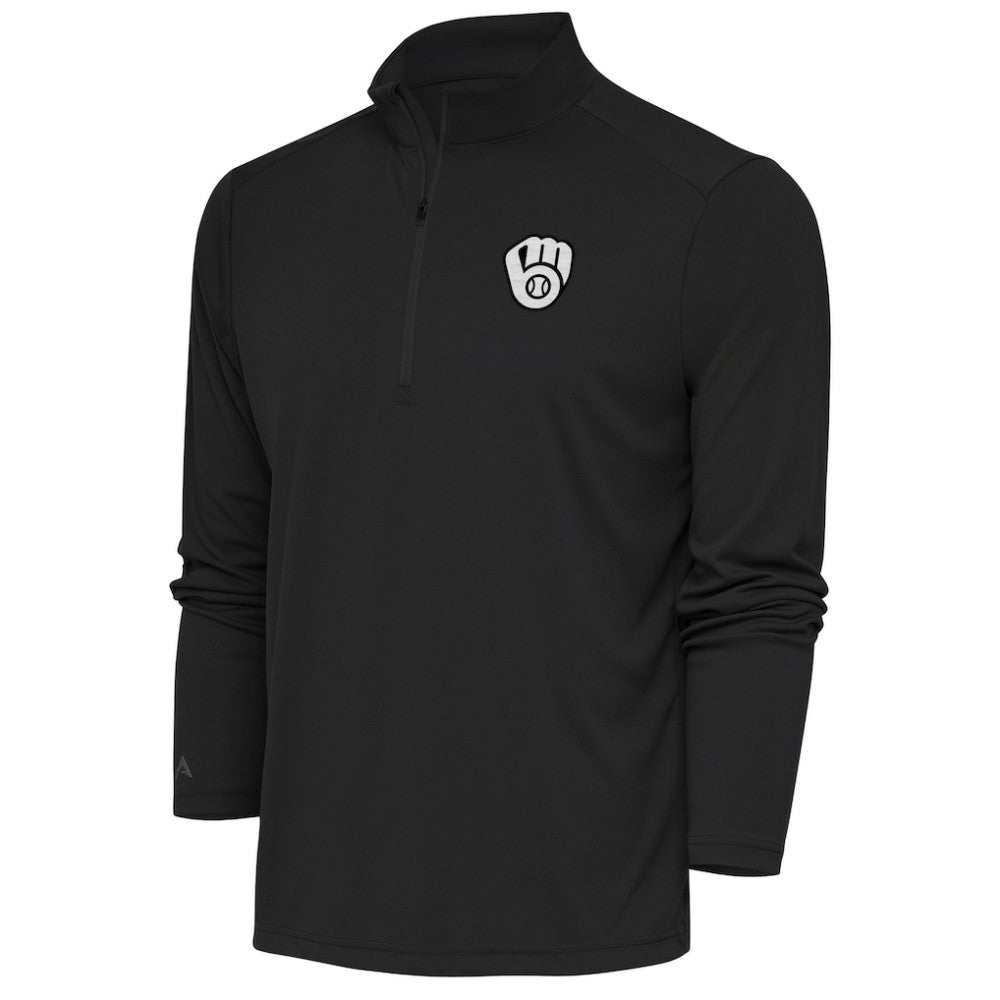 Milwaukee Brewers Antigua Metallic Tribute Quarter-Zip Top - MLB Tops