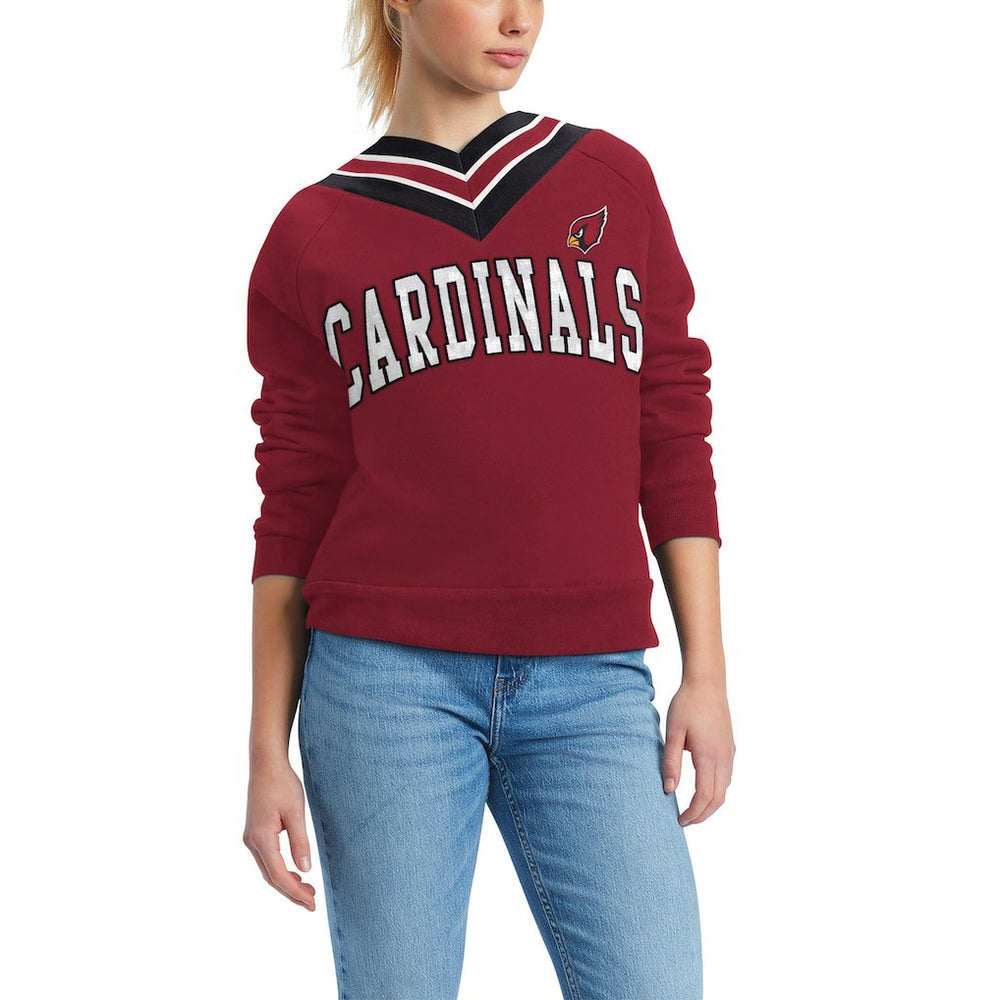 Arizona Cardinals Tommy Hilfiger Women's Heidi V-Neck Pullover Sweatshirt | NFL Outlet