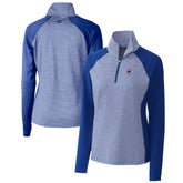 Chicago Cubs Cutter & Buck Women's DryTec Forge Tonal Stripe Half-Zip Top - MLB Tops